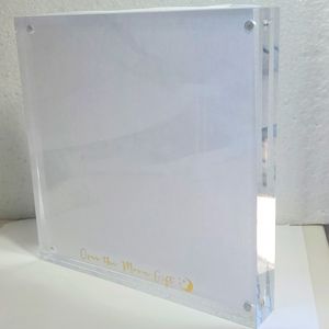 NWT! Over The Moon Gift 8" Acrylic Photo Picture Frame Magnetic Double Thick New